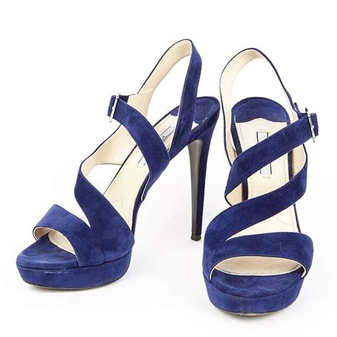 blue suede prada heels|Prada heels women.